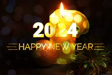 FX №212267 Candle Shiny happy new year 2024 background