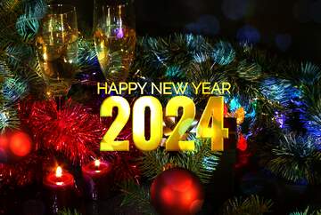 FX №212276 Shiny happy new year 2024 background cheerful holiday