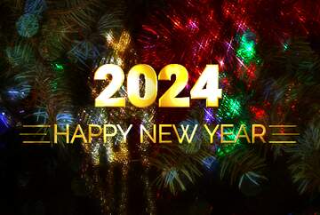 FX №212281 Shiny happy new year 2024 background Brilliant