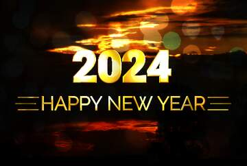 FX №212285 Sunset Shiny happy new year 2024 background