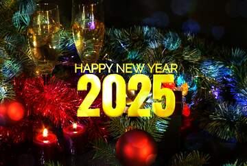 FX №212276 Shiny happy new year 2025 background cheerful holiday