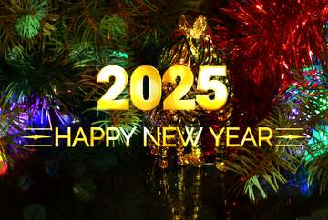 FX №212280 Shiny happy new year 2025 background Zebra