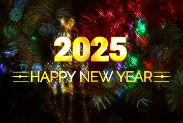 FX №212281 Shiny happy new year 2025 background Brilliant