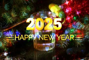 FX №212284 Shiny happy new year 2025 background Russian Glamour