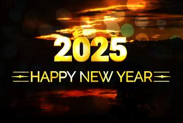 FX №212285 Sunset Shiny happy new year 2025 background