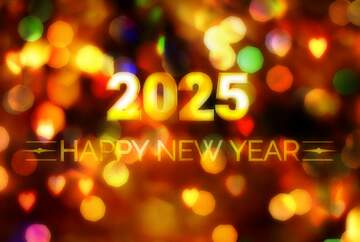 FX №212868 Bright  color  background. happy new year 2025 bokeh hearts