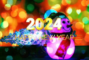 FX №212445 happy year 2024 Christmas snowman background