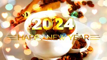 FX №212840 Cup of coffee happy new year 2024 background