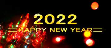 FX №212413 Beautiful Christmas garland lights background Shiny happy new year 2022