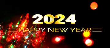FX №212413 Beautiful Christmas garland lights background Shiny happy new year 2024