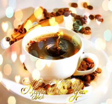 FX №212842 Cup of coffee Happy New Year 3d gold