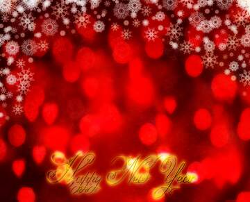 FX №212714 Red Christmas background Inscription text Happy New Year 3d gold bokeh