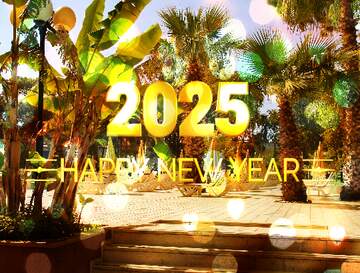 FX №212652 Palms Happy New Year 2025 Card Background