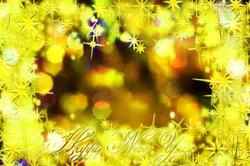 FX №212881 Bright  color  background. Happy New Year 3d gold stars bokeh