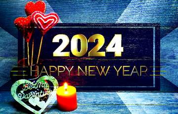 FX №212662 Love background with candles happy new year 2024 gold layout business