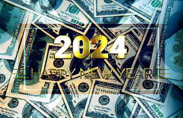 FX №212613 Dollars rich  Shiny happy new year 2024 background