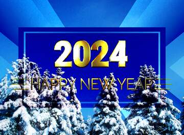 FX №212732 Christmas Forest Tree  Snow   happy new year 2024 background