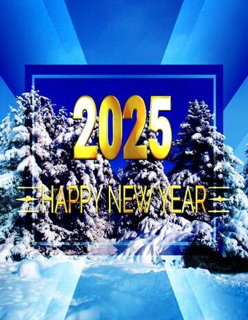 FX №212733 Tree  Snow  sun  happy new year 2025 banner layout business background