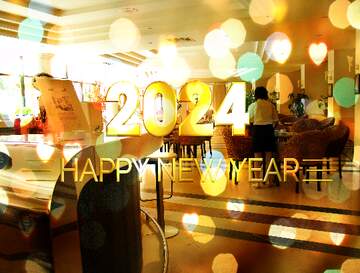 FX №212556 Bar Hall hotel Background Brilliant Bright Happy New Year 2024