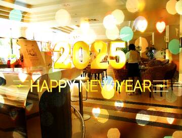 FX №212556 Bar Hall hotel Background Brilliant Bright Happy New Year 2025