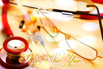 FX №212156 Medical Happy New Year gold card