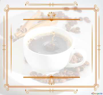 FX №212834 Cup of coffee Vintage frame retro clip art