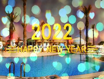 FX №212649 Water pool Bright Brilliant Background Happy New Year 2022