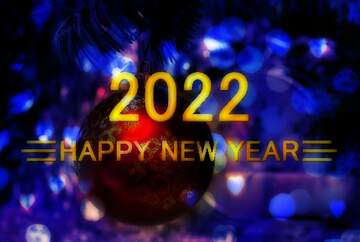 FX №212551 Dark Blue Background Bright Happy New Year 2022