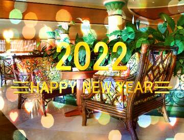 FX №212562 Cafe bar Wooden Chairs Happy New Year 2022