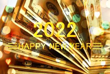 FX №212584 Dollars money Bright Background USA Happy New Year 2022
