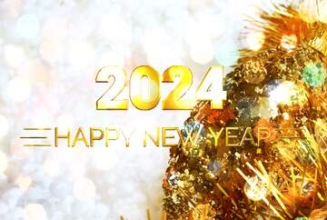 FX №212322 Gold bump. Card Holiday Happy New Year 2024