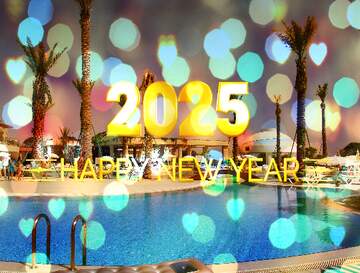 FX №212649 Water pool Bright Brilliant Background Happy New Year 2025