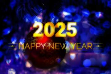 FX №212551 Dark Blue Background Bright Happy New Year 2025