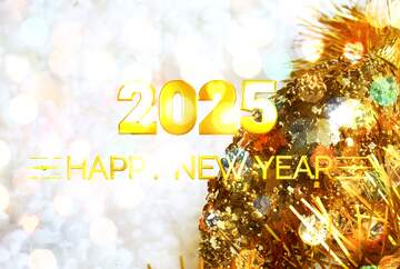 FX №212322 Gold bump. Card Holiday Happy New Year 2025