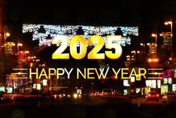 FX №212288 Christmas street lights Holiday Lights Happy New Year 2025