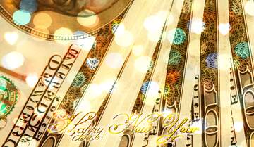 FX №212598 Dollars Happy New Year 3d gold background