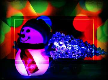FX №212439 Christmas snowman tree frame