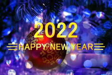 FX №212550 Blue Background Bright Happy New Year 2022