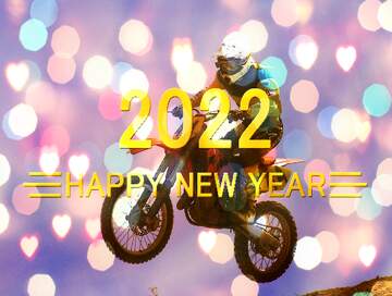 FX №212588 Motocross Card Background Happy New Year 2022