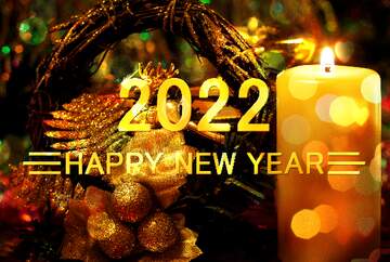 FX №212510 Winter Wreath Candle Happy New Year 2022