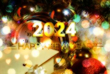 FX №212358 Background Bright Brilliant Card Happy New Year 2024 Gift