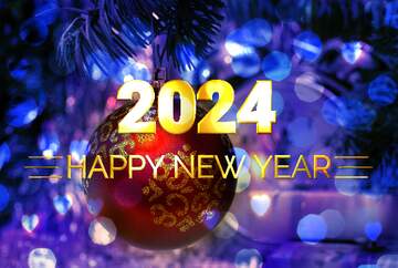 FX №212550 Blue Background Bright Happy New Year 2024