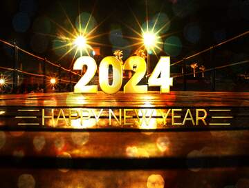 FX №212654 Night Bright Background Happy New Year 2024
