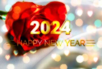 FX №212571 Red flower rose Happy New Year 2024