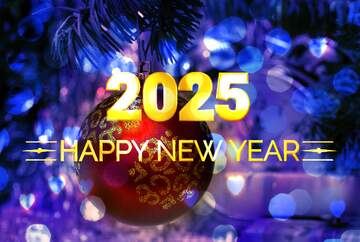 FX №212550 Blue Background Bright Happy New Year 2025