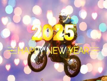 FX №212588 Motocross Card Background Happy New Year 2025