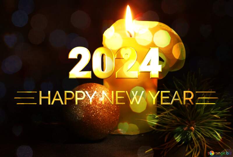 Candle Shiny happy new year 2024 background №2386