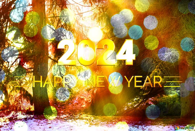 magic winter forest happy new year 2024 Christmas card №51467