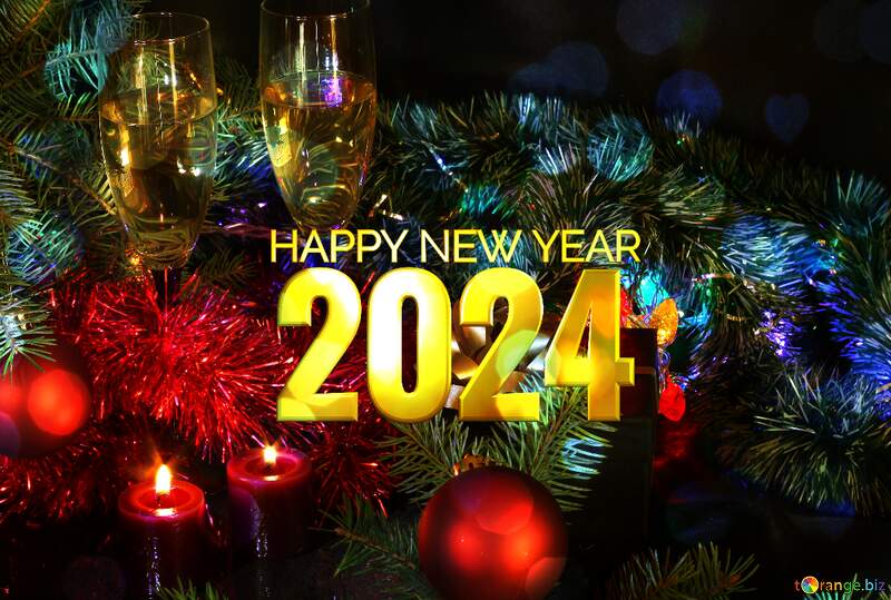 Shiny happy new year 2024 background cheerful holiday №2746