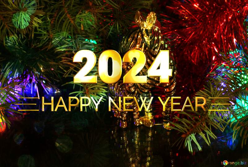 Shiny happy new year 2024 background Zebra №2755
